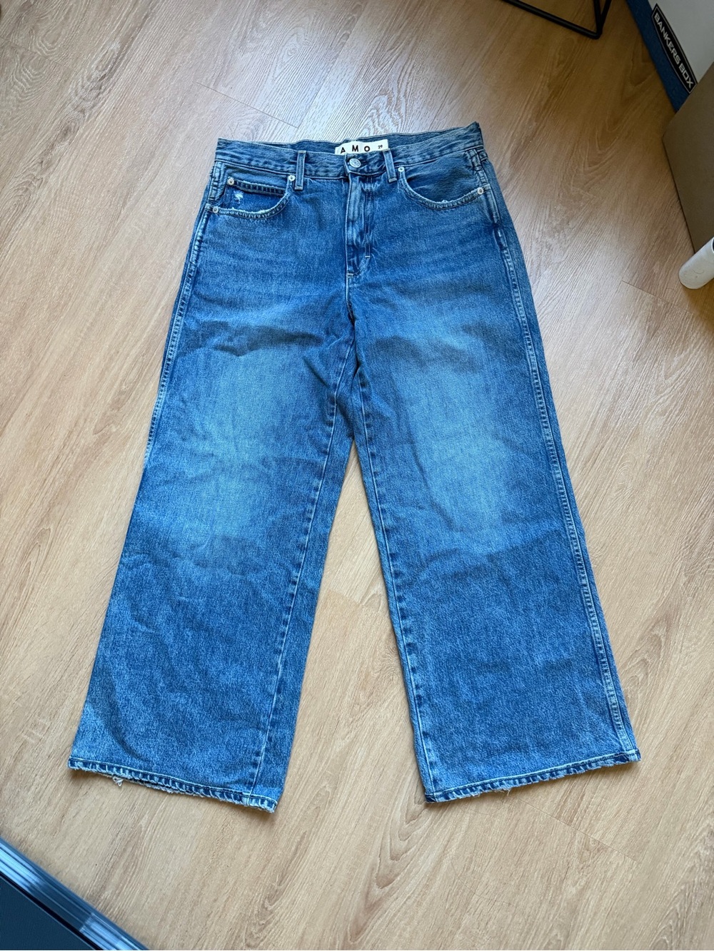 AMO Women’s Regina Relaxed Wide-Leg Jeans in Medium Blue Wash